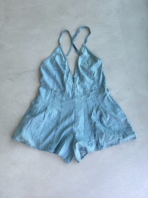 Free People Nostalgia ultrakurzer Playsuit. Hellblau. XL. UVP 88£.