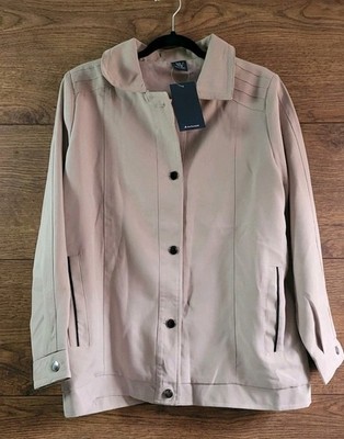 chums Amber ladies smart beige taupe summer jacket uk 20 black trim plus size 