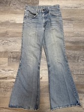 Vintage 70 s Levi s Orange Tab Bell Bottom Flare Jeans 28x30 Distressed Hippie