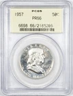 1957 PCGS PR66 Franklin Silver Half Dollar Proof in Old Green Holder OGH
