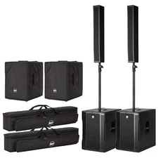 RCF EVOX 12 Active Portable 2-Way Powered Active Array PA Speakers Pair w Covers