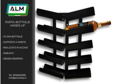 CANTINETTA DA PARETE IN FERRO - PORTABOTTIGLIE HANDS UP - DESIGN MODERNO