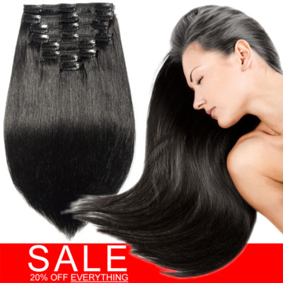 20 Inch Clip In Hair Extensions 120g 8pcs Double Weft Remy Human Hair Amazon.com : WENNALIFE Clip in Hair Extensions Real Human  main image 3