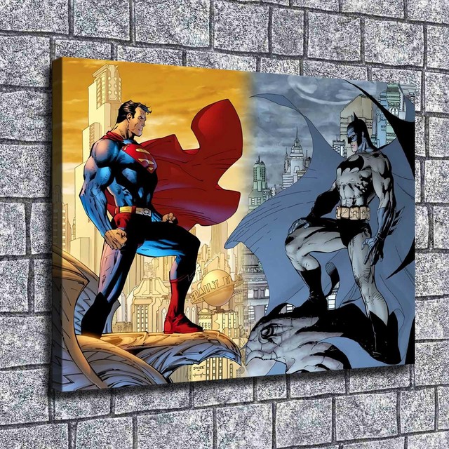 12"x16"Batman vs Superman HD Canvas prints Painting Home decor Picture