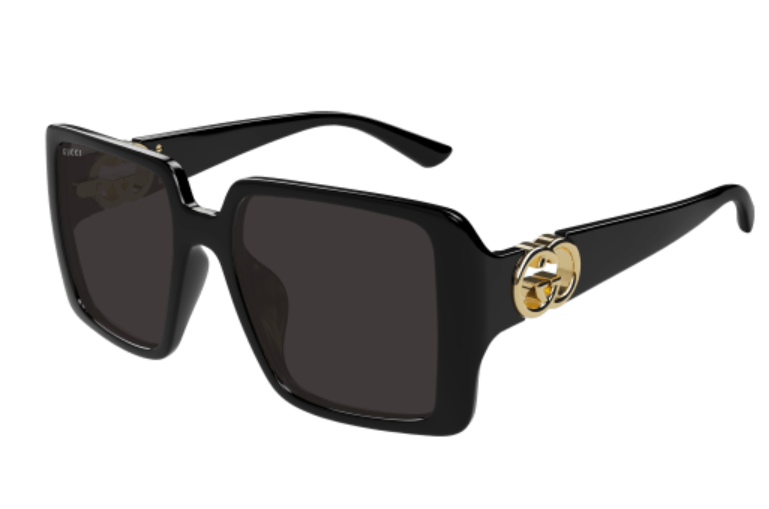 Gucci GG1692SA 001 Black/Grey Oversized Square Women's