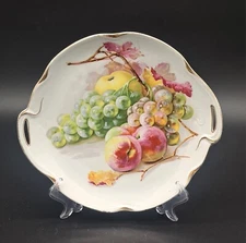 Antique J & C Louise Bavaria hand-painted fruit gold trim Plate 10 &  1/2 in.