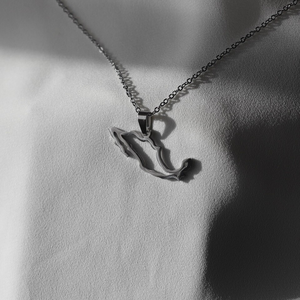 Mexico Map Pendant Necklace Unisex Stainless Steel Jewelry Gold