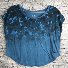 Nike Womens Athletic Cut Tee Shirt Blue Sz Medium