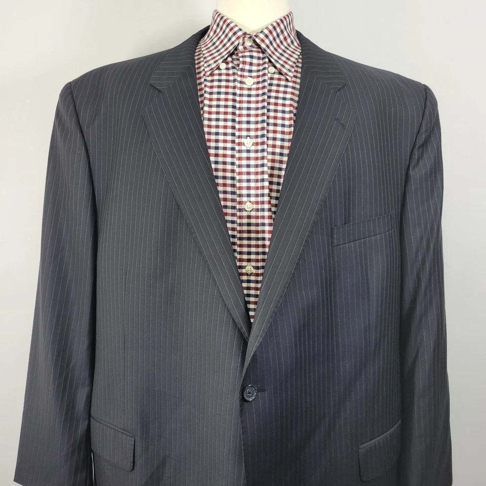 Daniel Cremieux Men's Sport Coat Blazer Two Button Navy Striped Loro Piana 56L - Image 2 of 4