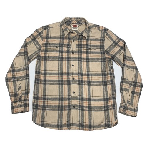 Levis Wool Blend Large Mens Shirt Plaid 