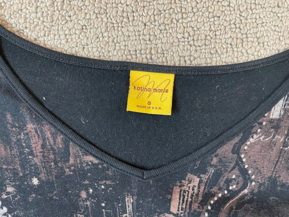 Katina Marie Women's Small Long Slv Knit Chicago Shirt Made in USA 100% Cotton - Image 3 of 4