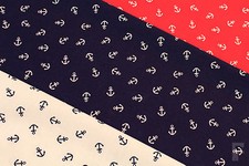 Anchor Nautical Design - Printed Poly Cotton Fabric
