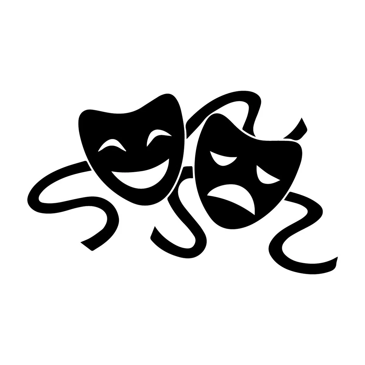 Comedy Tragedy Drama Theatre Masks Car Bumper Window Vinyl Decal Sticker