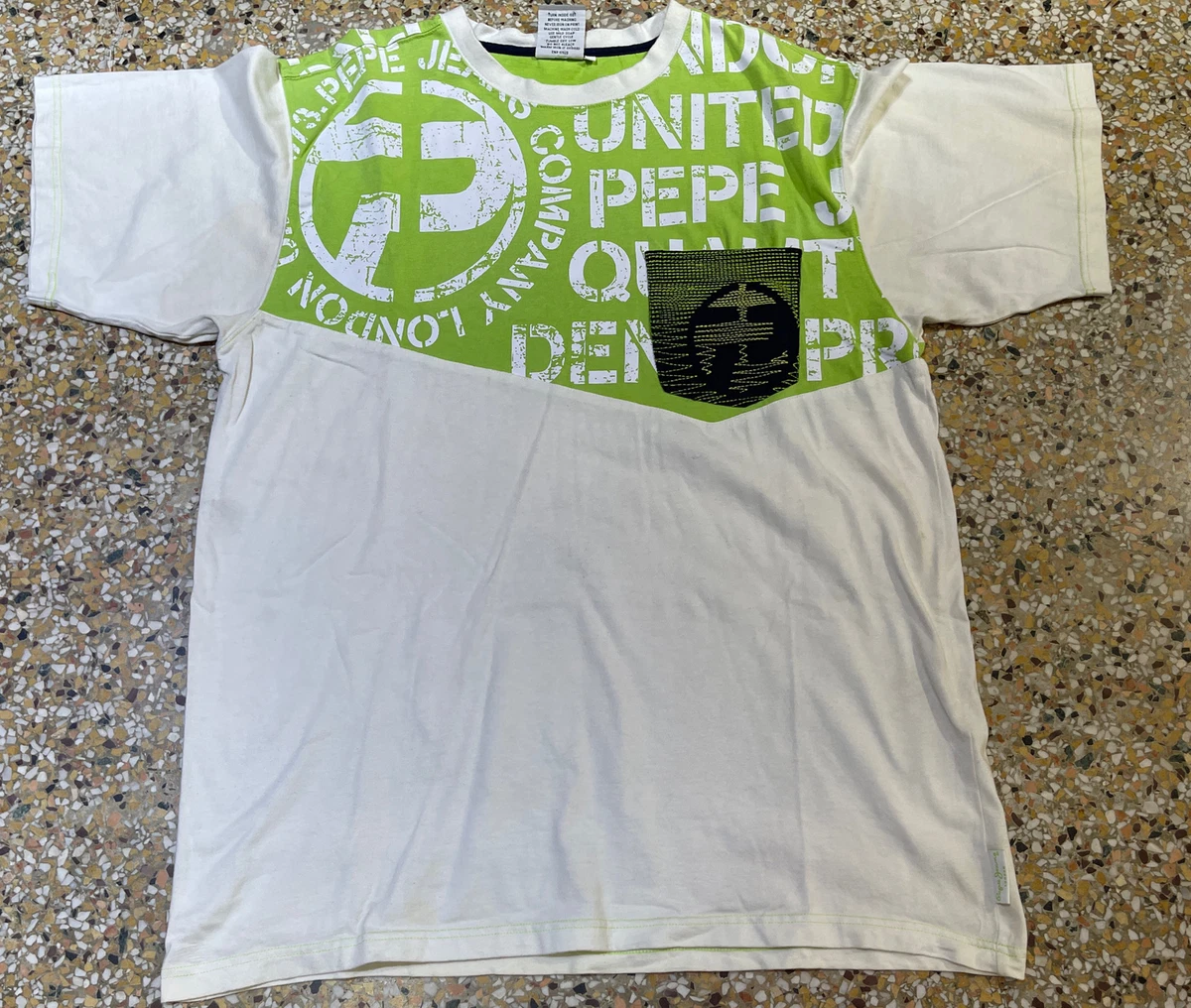 Pepe Jeans London T Shirt Mens 2XL Short Sleeve Green/White UNITED | eBay