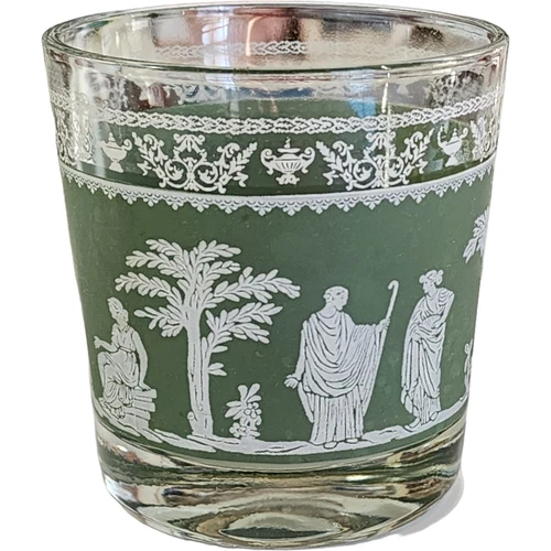 Jeannette Hellenic Green Old Fashioned Glass