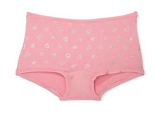 PINK Victoria Secret Cotton Shortie Boyshort Panty S M L Pink Gold Heart Logo