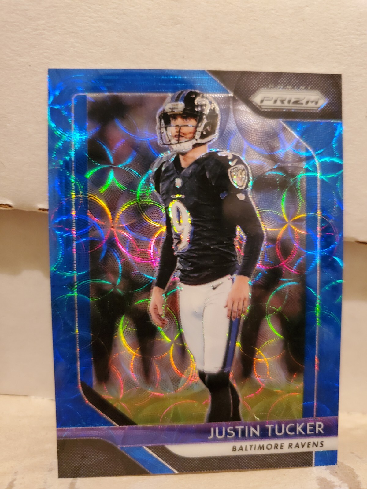 Justin Tucker 2018 Panini Prizm #182 Blue Scope Prizm /99 SP Baltimore Ravens