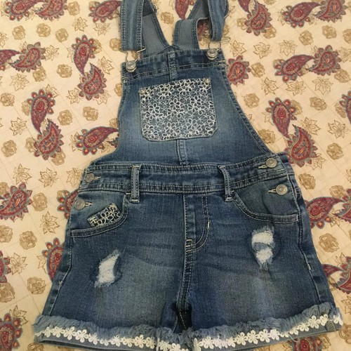 Jordache Girls Blue Jean Shortalls Size 