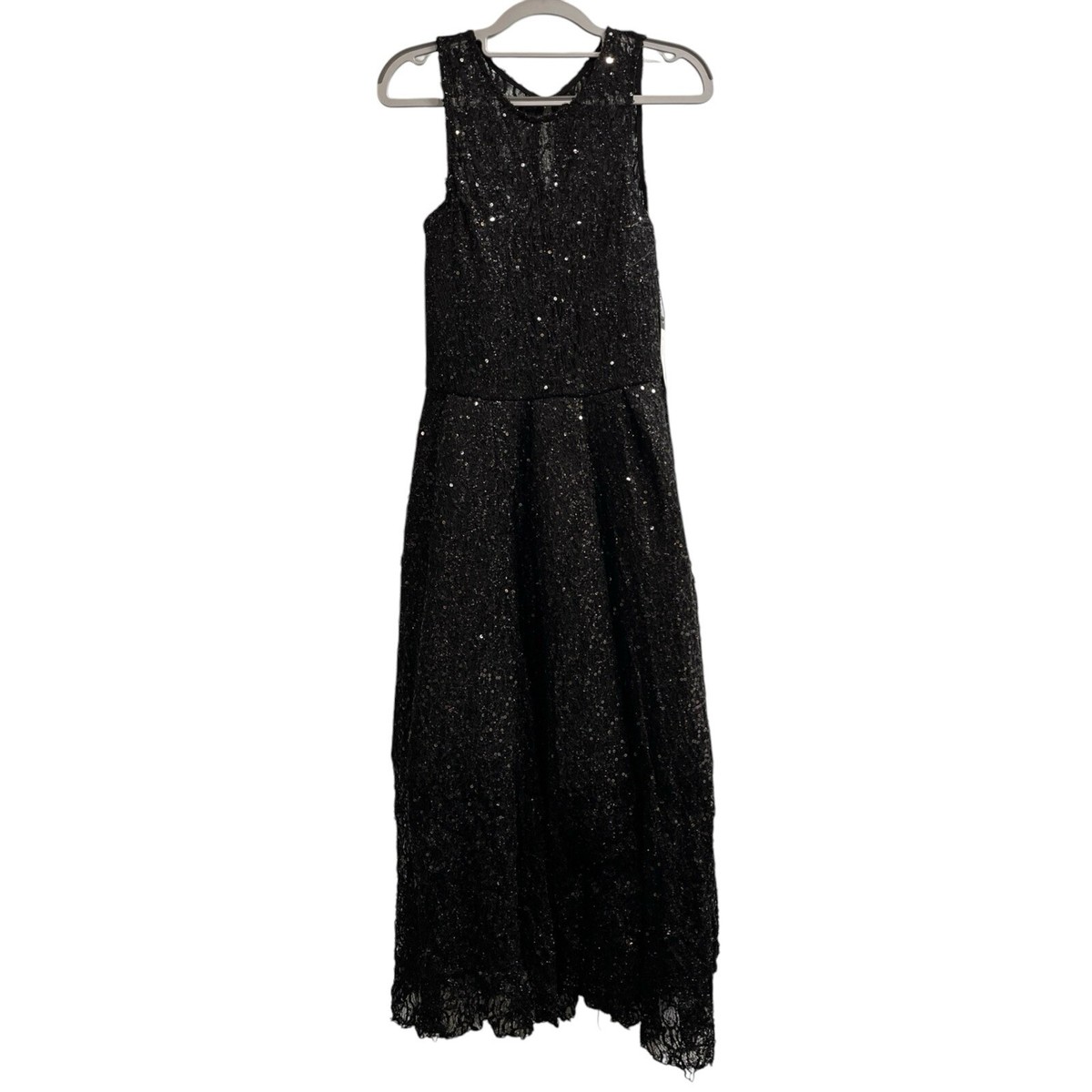 issue new york mesh dress Issue New York Dress Black Sequin Mesh Layered Size M Prom Event Gala Fairy