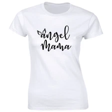 Angel Mama Women's T-Shirt I Have A Guardian Angel In Heaven Mom Tee