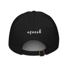 Squash embroidered eco friendly unstructure black sports cap