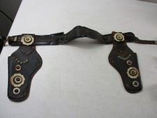 Vintage Leather Toy Cap Gun Jeweled Holsters and Belt Bullet Holder