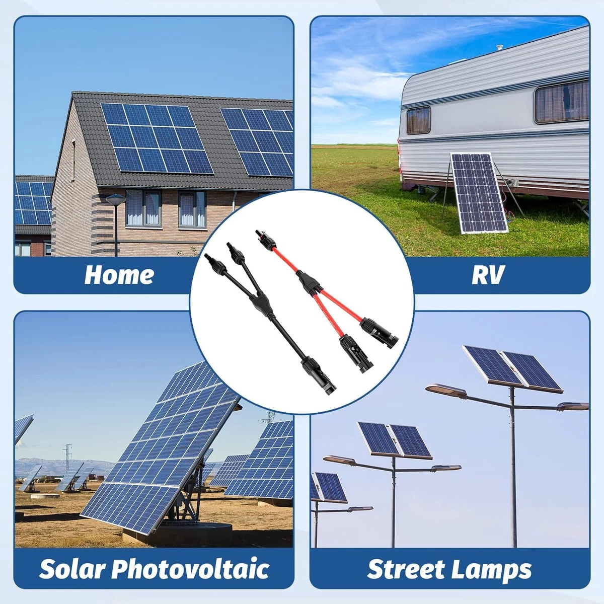 6mm Y Solar Stecker PV Kables Verteiler Buchse Kupplung Sicherung PV 1Y2 FMM+MFF