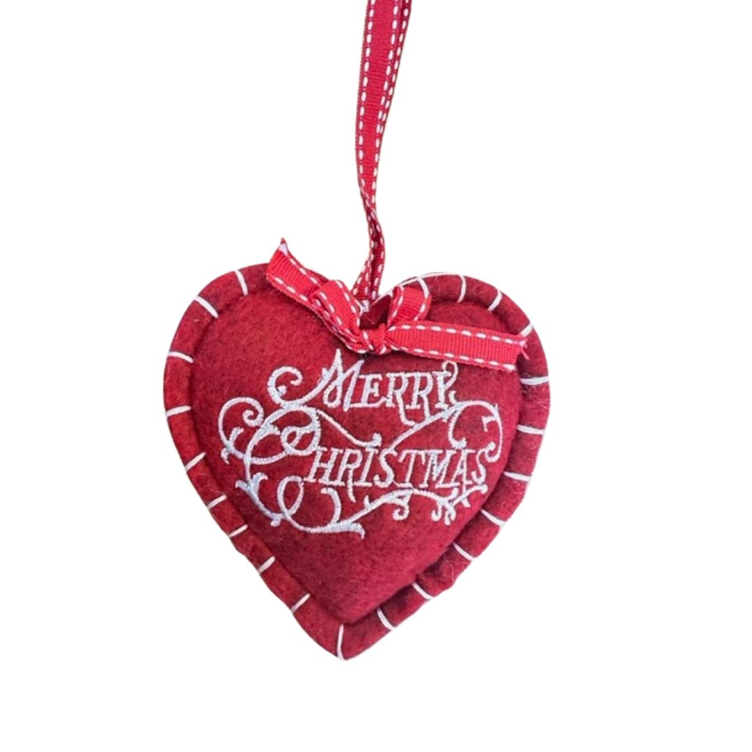 Widdop Heart Shaped Felt Christmas Tree Decoration Novelty Christmas Gift Idea