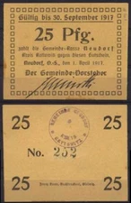 [11844] - EMERGENCY MONEY NEUDORF OS (today: Ruda Wirek), municipality, 25 Pf, 01.04.1917. T