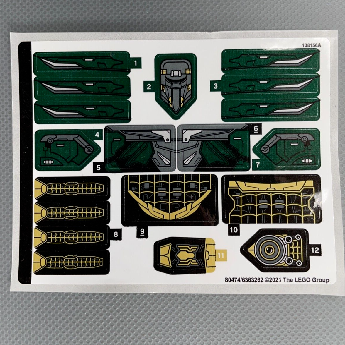 Sticker Sheet for LEGO Set 76195 Spider-Man's Drone Duel Vulture