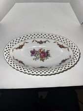 Schumann Reticulated Bavaria Serving Bowl, Schumann Dresden Flowers 11" Bowl