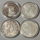 Vintage 4x 1oz .999 Silver Rounds Krugerrand Morgan Bullion Direct