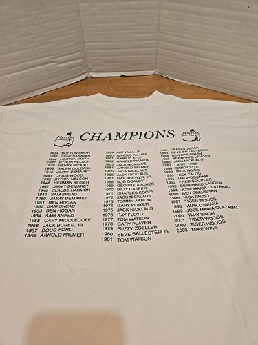 Masters Golf Tournament 2004 Maglietta Vintage Doppio Lato Made In USA Uomo L - Foto 3 di 11