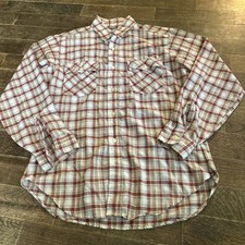 Vintage Levi  s White Tab Plaid Long Sleeve Button Up Regular Fit Made In USA