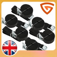 6Pcs Heavy Duty Ratchet Tie Down Straps Car Roof Rack Belts Quick Release 2.5M