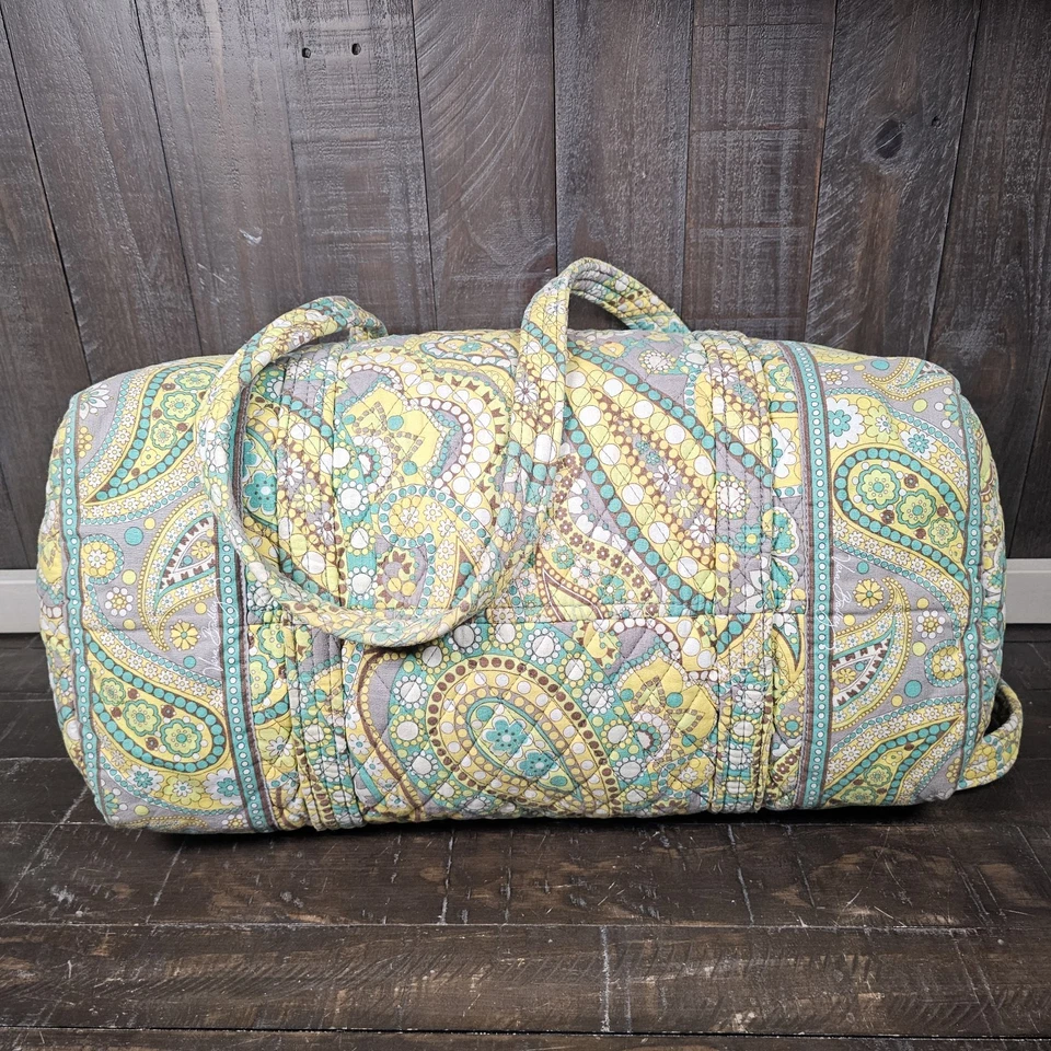 Bolso de Lona Vera Bradley Retirado Fin de Semana Limón Parfait Paisley Amarillo Turquesa Foto 4 de 4