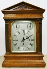 Antique W & H Carved Oak Triple Fusee Westminster Chime Musical Bracket Clock