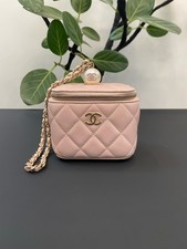 Authentic Preowned Chanel Pink Quilted Pearl Cube Chain Crossbody Bag