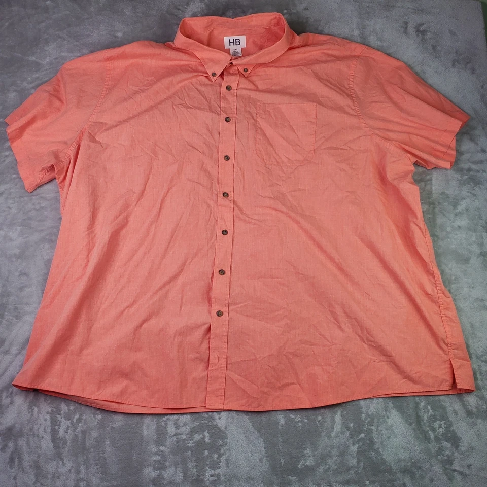 LOT OF 2 Harbor Bay HB Shirt Men’s 5XL Orange Black Short Sleeve Button Down - Image 2 of 4