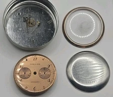 Vintage Mens Formida Landeron Chronograph Watch Movement Salmon Dial Back & Part