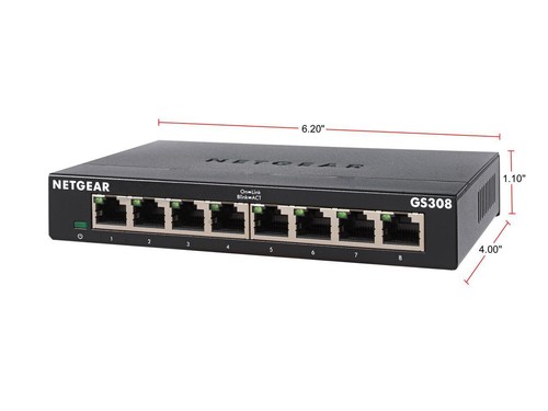 NETGEAR 8 Port Gigabit Ethernet Switch Unmanaged | GS308 - Picture 2 of 6