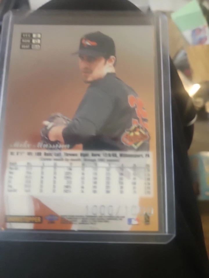 MIKE MUSSINA 1998 FLAIR SHOWCASE ROW 0 SHOWSTOPPER #437/1000/1000  ORIOLES QQ - Image 2 of 3