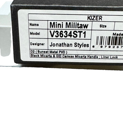 Kizer Mini Militaw TikTok exclusive GID Canvas Micarta Handle. Liner Lock