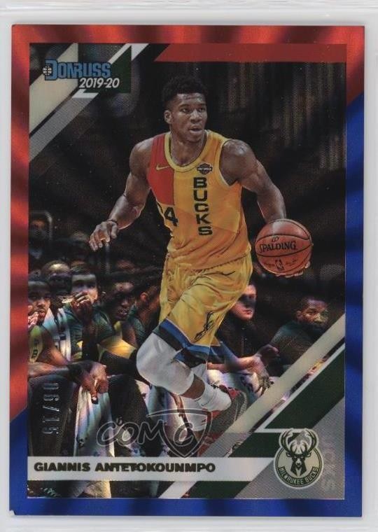 2019 Panini Donruss Holo Red & Blue Laser 6/15 Giannis Antetokounmpo #113 1i98