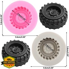 RFGHAC 2PC Stampo per Fondente per Pneumatici Rotondo, Silicone Camion Ruota Cioccolato