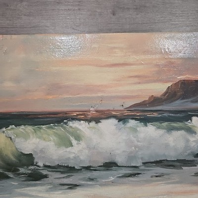 Original Nona Taylor Oil Painting Of Seascape 12x24  display picture 3