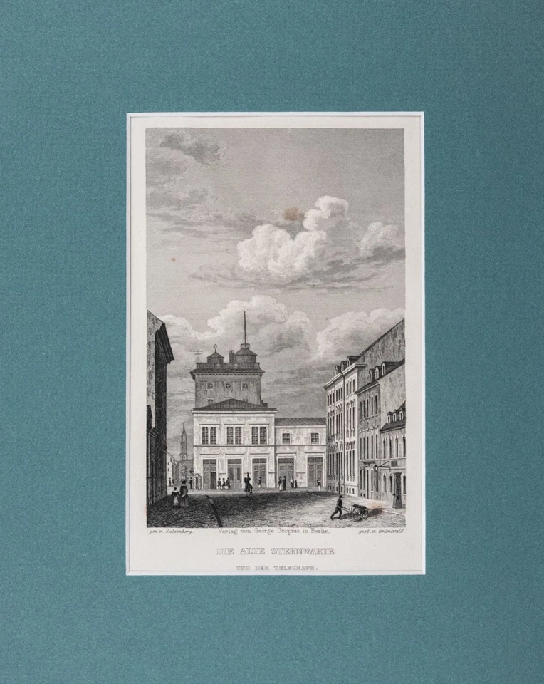 Berlin Alte Sternwarte Stahlstich Grünewald aus Spiker 1833 Passepartout - Bild 2 von 4