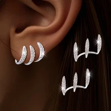 1 Pair Women Claw Shaped Earrings Dazzling Luxurious Elegant