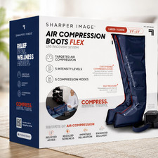 NEW Sharper Image PowerBoost Air Compression Boots Leg Massager L-XL
