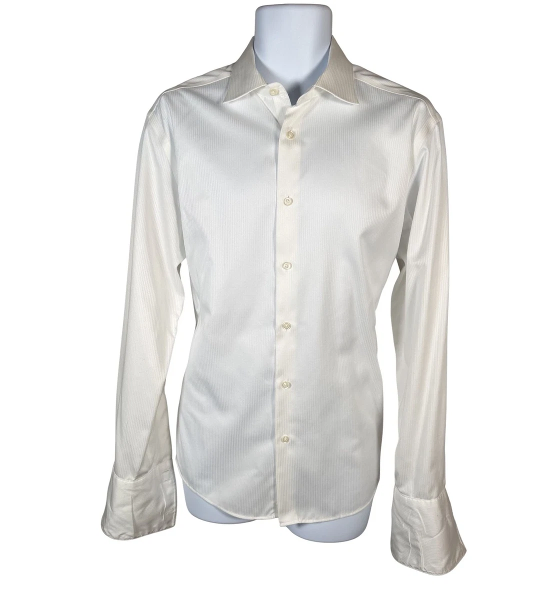 pronto uomo french cuff dress shirts Modern Fit Twill French Cuff Formal Dress Shirt | Black